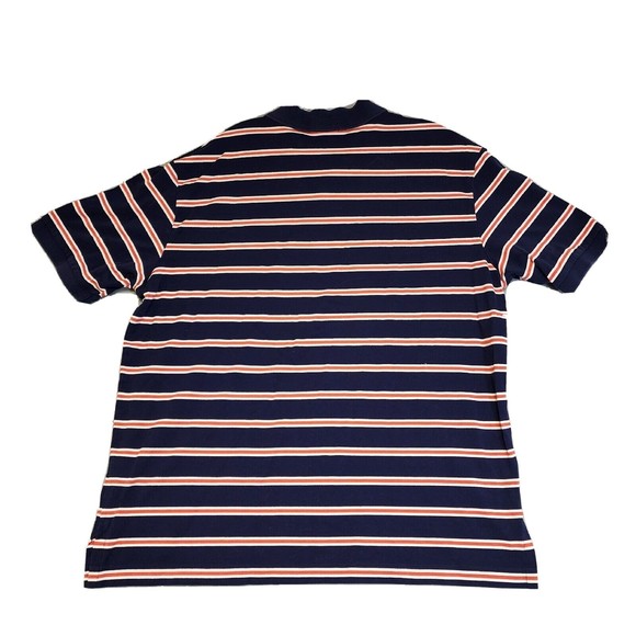 Ralph Lauren Plolo Shirt Mens XL Blue with Pink Stripe Short Sleeve Vintage - Picture 12 of 16